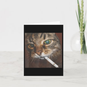 Cartão Meme de Gato Fumante Engraçado