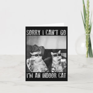 Cartão Meme de Gato Interno Engraçado Desculpe Não Posso 
