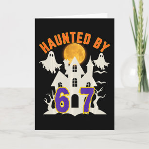 Cartão Meme do Fantasma Assombrado do Halloween 67 Seis S