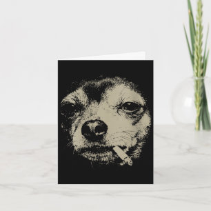 Cartão Meme engraçado da cadela chihuahua fumando cigarro