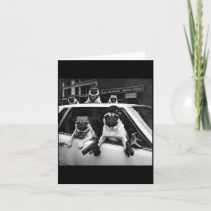 Cartão Meme engraçado do pug cachorro gângster estilo de 