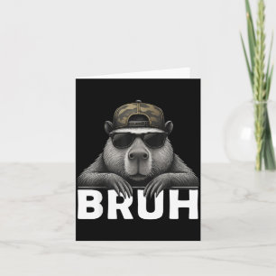 Cartão Meme Gráfico Divertido Capivara Bruh Para Meninos 