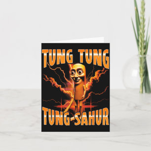 Cartão Meme Surreal Italiano Brainrot Tung Tung Tung Sahu