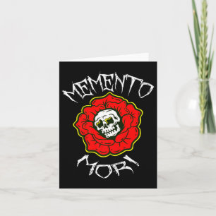 Cartão Memento Mori Flor Tradicional de Tatuagem &amp; Cr