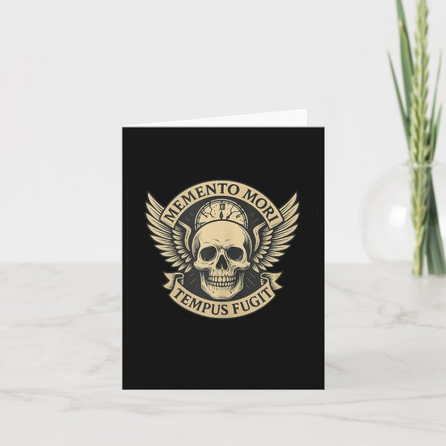 Cartão Memento Mori Tempus Fugit - Tanque de cotações lat (Frente)