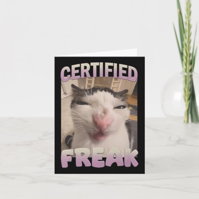 Cartão Memória de Gato Freak Certificado Meme Offensive M (Frente)