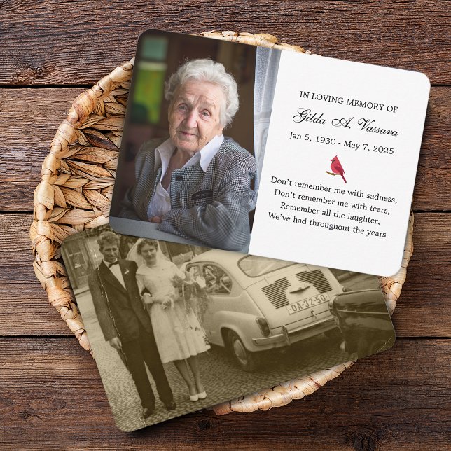 Cartão Memorial 2 Cardeal Fotográfico (Memorial Card 2 Photo Cardinal)