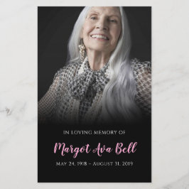 Cartão Memorial Clássico Preto e Rosa | 5,5 x 8,5"