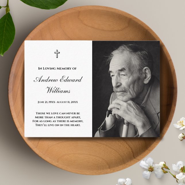 Cartão Memorial Com Funeral Fotográfica (Custom Photo Prayer Card)