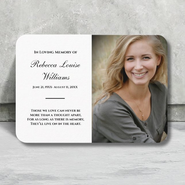 Cartão Memorial com Funeral Fotográfico Preto e Br (Criador carregado)