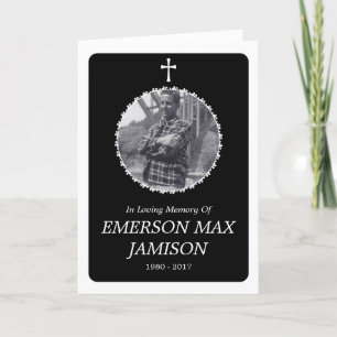 cartão memorial : cruz elegante