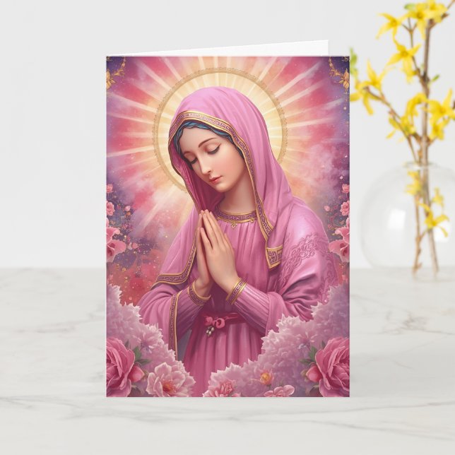 Cartão Memorial da Virgem Maria Rosa (Flor Amarela)