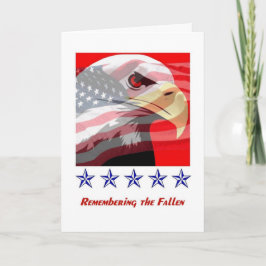 Cartão Memorial Day Bald Eagle American Flag Card