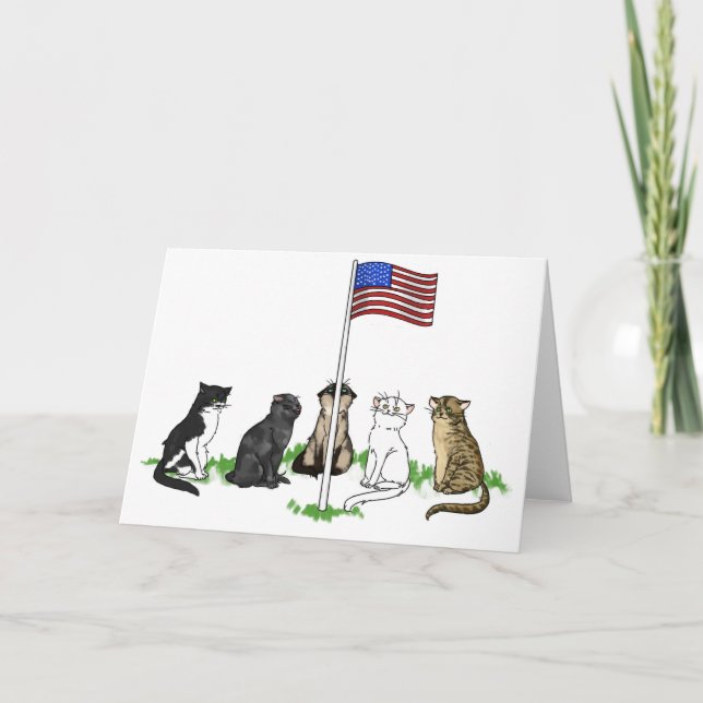 Cartão Memorial Day Cat Greeting Card (Frente)