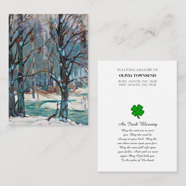 Cartão Memorial de Bênção de Prayer (Frente/Verso)