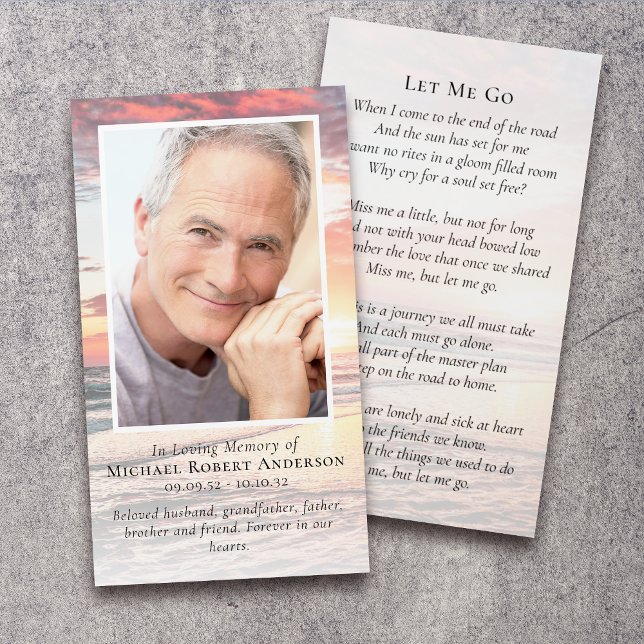 Cartão Memorial de Fotografia Sunset Funeral (Criador carregado)