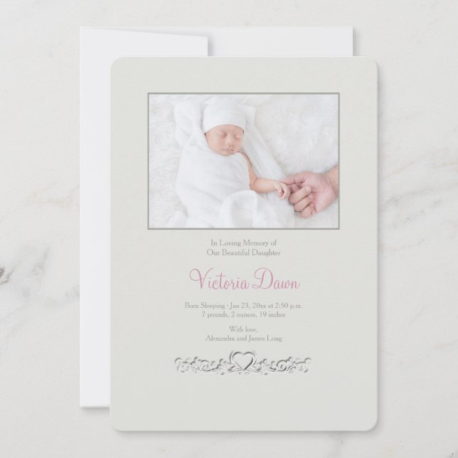 Cartão Memorial de Fotos Petite Heart (Frente)