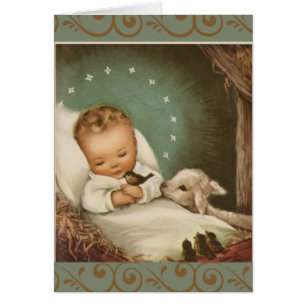 Cartão Memorial de oferecimento da massa de Jesus do bebê