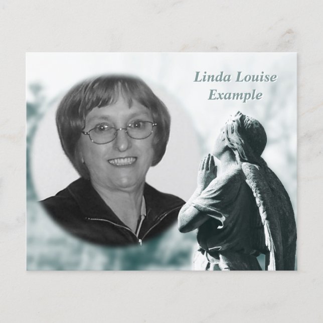 cartão memorial de oração de anjo (Frente)