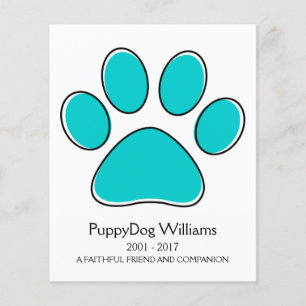 cartão memorial de perda de paw oddRex