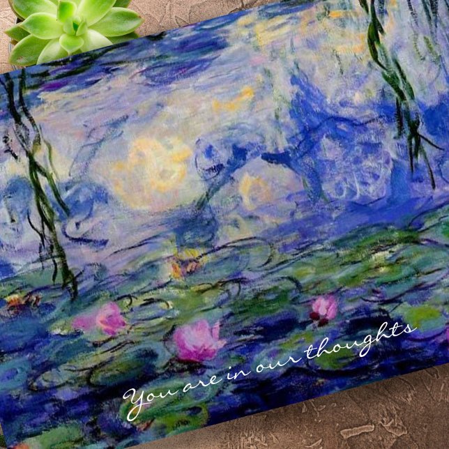 Cartão Memorial Desculpe Por Sua Simpatia De Perda De Águ (Water Lilies Memorial Sympathy Cards, Sorry for your loss cards)