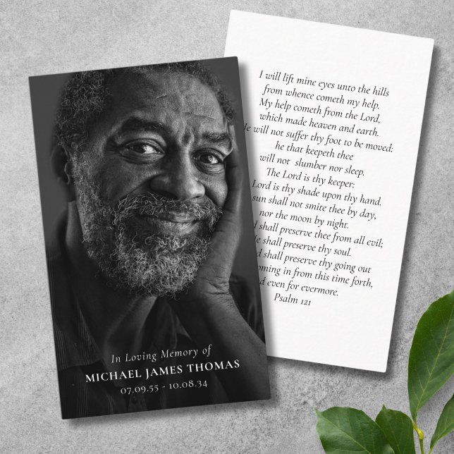 Cartão Memorial do Funeral do Tributo Fotográfico (Photo Memorial Prayer Card)