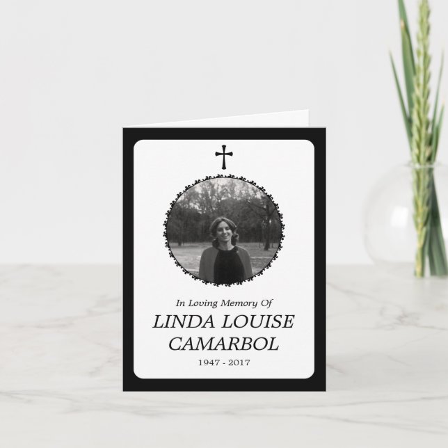 cartão memorial . elegante cruz (Frente)