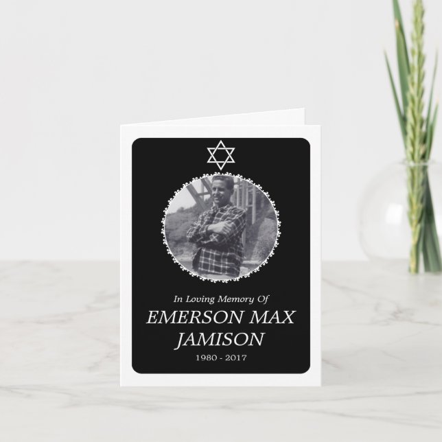 cartão memorial : estrela elegante de david (Frente)