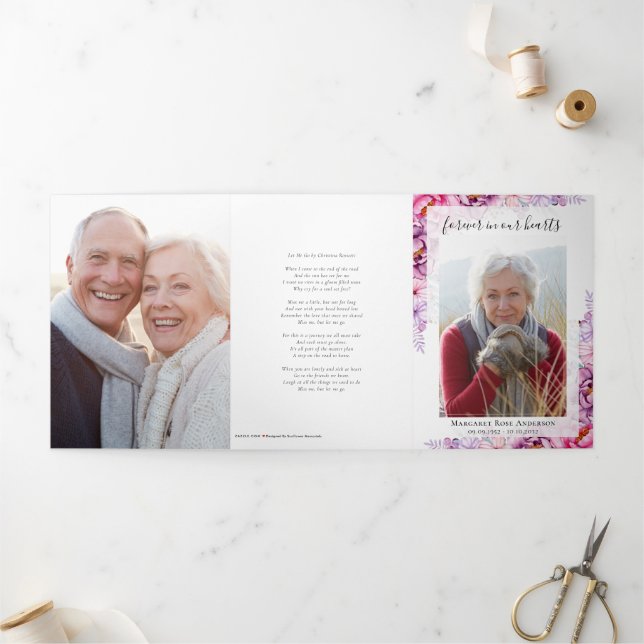 Cartão Memorial Fotográfico Floral Peonies (Fora)