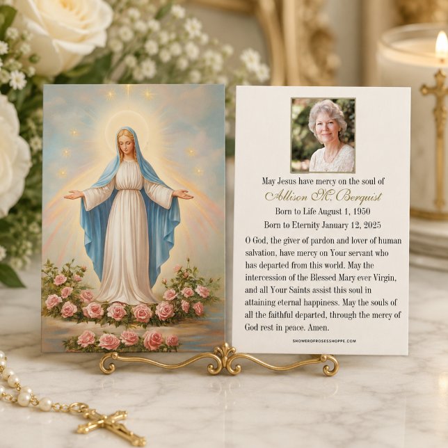 Cartão Memorial Fúnebre Católico da Virgem Maria - (Criador carregado)