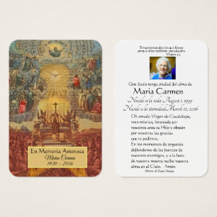 Cartão Memorial Fúnebre Católico Espanhol de Jesus