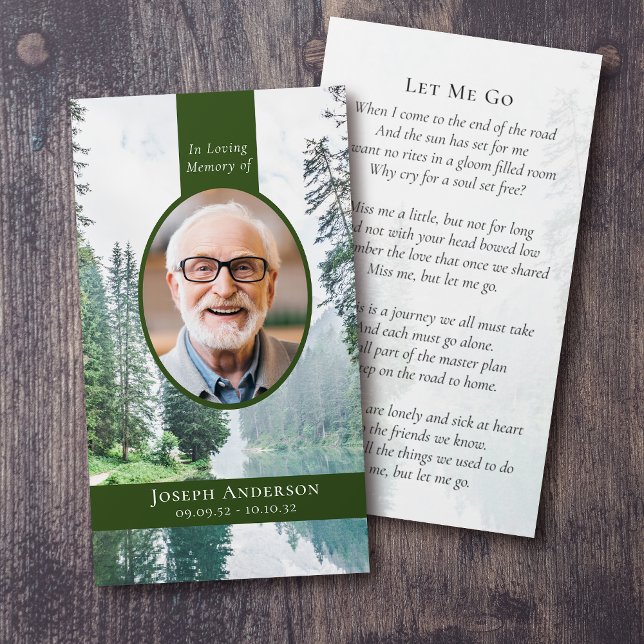 Cartão Memorial Funeral Florestal Oval (Criador carregado)