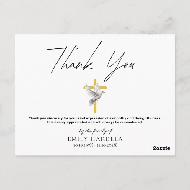 Cartão Memorial Funeral - Porta Cruzada e Watercol (Verso)