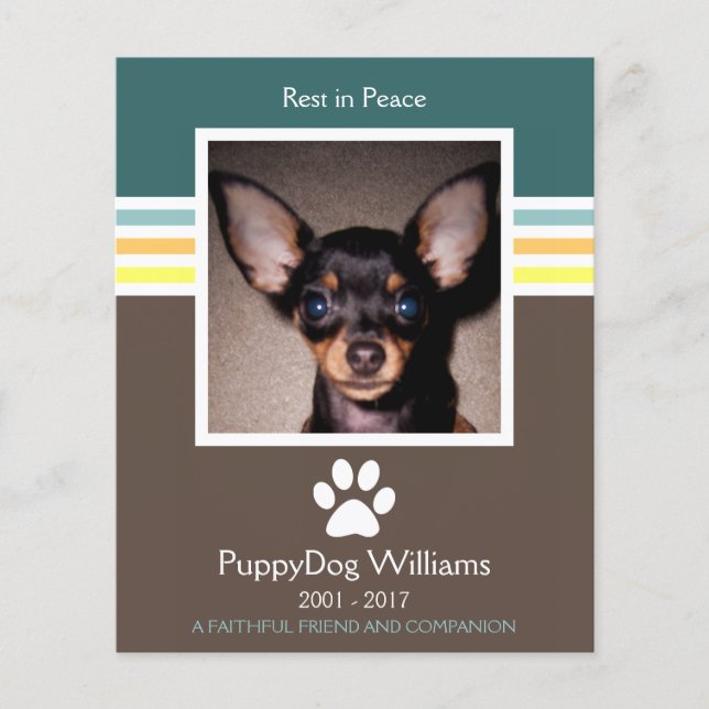 cartão memorial mod pet loss (Frente)