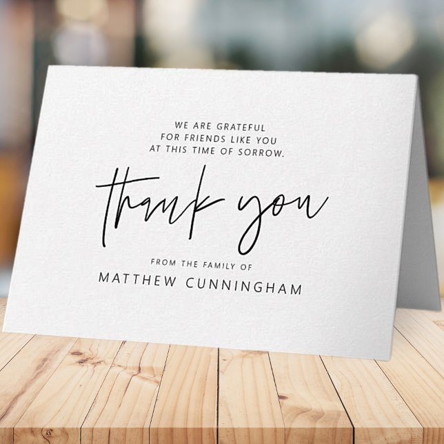 Cartão Memorial Moderno Simples Negro e Branco (Criador carregado)