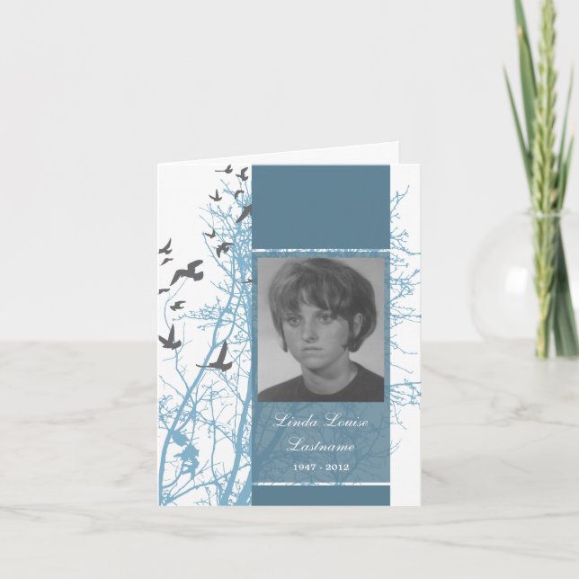 cartão memorial : pássaros silhueta (Frente)