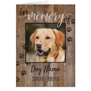 Cartão Memorial Personalizado De Cão, A Madeira Rústica P