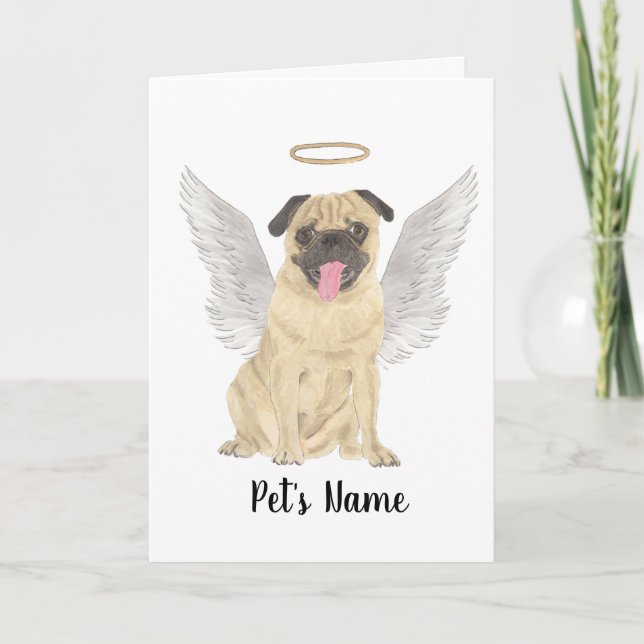 Cartão Memorial Personalizado de Simpatia Pug (Frente)