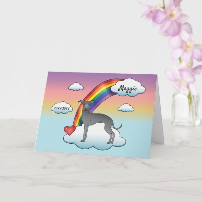 Cartão Memorial Rainbow, Cão Cachorro Cachorro Italiano A (Orquídea)