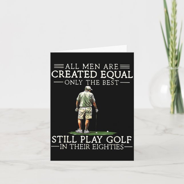 Cartão Men Play Golf Eighties 80 Funny Golfer Golfing  (Frente)