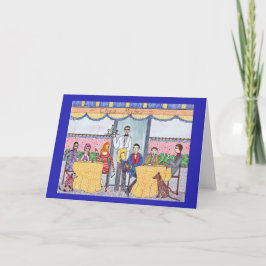 Cartão Men, Women, Dogs Flirting,Paris Cafe Greeting Card