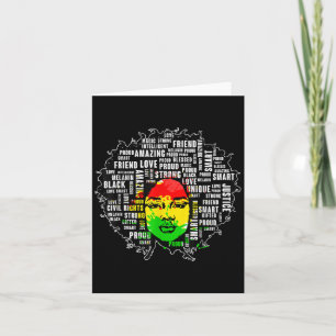 Cartão Menina Afro Camisa Negra História Mês Citação Afri