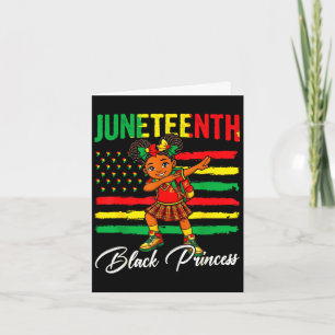 Cartão Menina afro comemorando Juneteenth fazendo dabbing