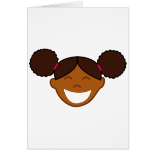 Cartão Menina Afro Puffs Rosto