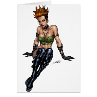 Cartão Menina alternativa do punk pelo Al Rio