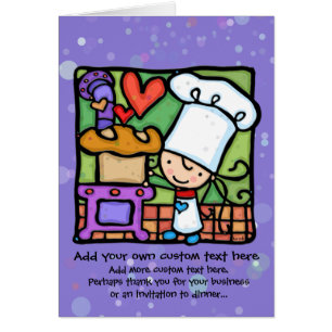 Cartão Menina ama pão de assar