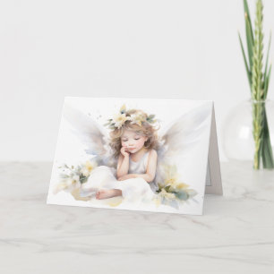 Cartão Menina Anjo Aquarela 