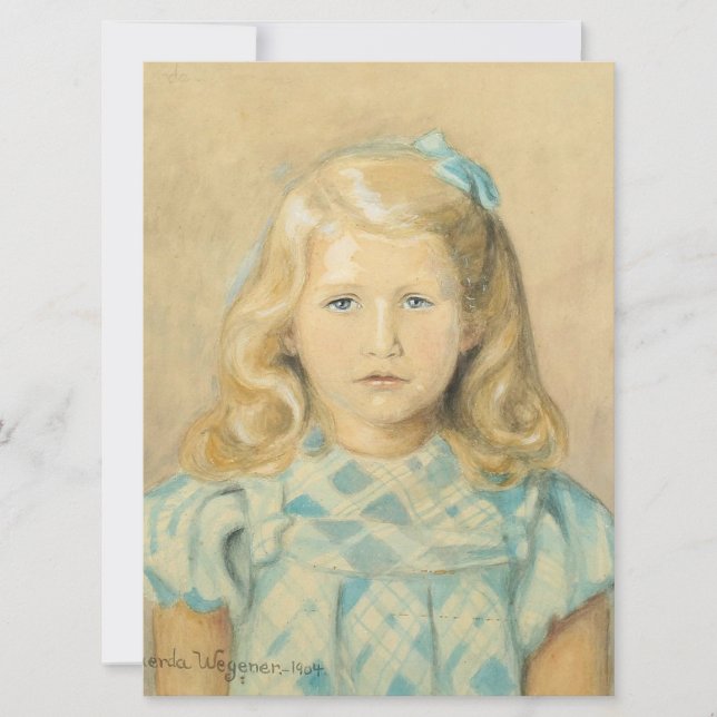 Cartão Menina Bonita Com Cabelo Louro (Frente)