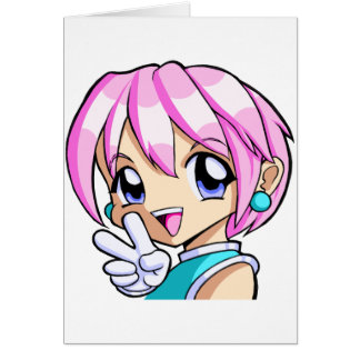 Cartão Menina bonito do Anime