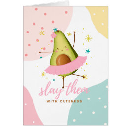 Cartão Menina bonito Kawaii Avocado Ballerina Os Mostra